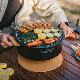 Настільна кругла піч із решіткою гриль Naturehike CNK2550CF010, 36*32.6*12 см, хромоване залізо. Фото 4