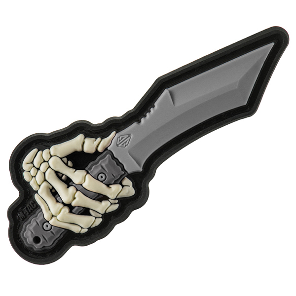 M-Tac нашивка Skeleton Knife PVC Grey