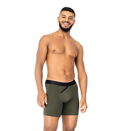 Чоловічі анатомічні боксери з бавовни, Anatomic Long 2.0, Black Series, світлий хакі. Фото 5