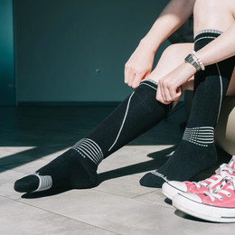 Водонепроникні шкарпетки Dexshell Longlite Socks 2.0, сірі полоски, розмір L (43-46). Фото 5