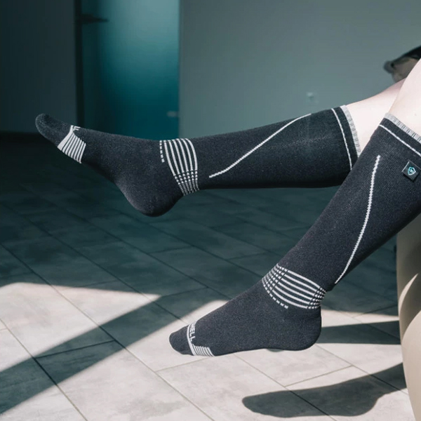 Водонепроникні шкарпетки Dexshell Longlite Socks 2.0, сірі полоски, розмір S (36-38). Фото 6