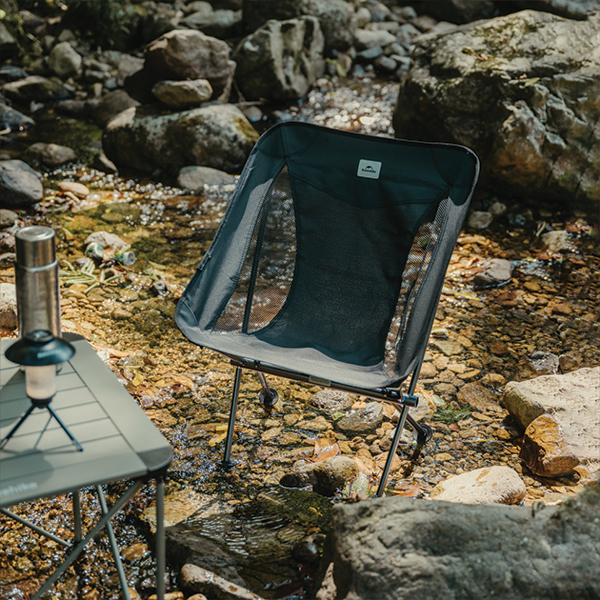 Стілець складаний ультралегкий Naturehike CNK2450JJ015 Stellaluna L04, розмір М, алюміній, сірий. Фото 2
