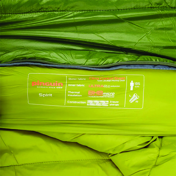 Спальний мішок Pinguin Spirit (-5/-12°C) Right Zip, Green. Фото 4