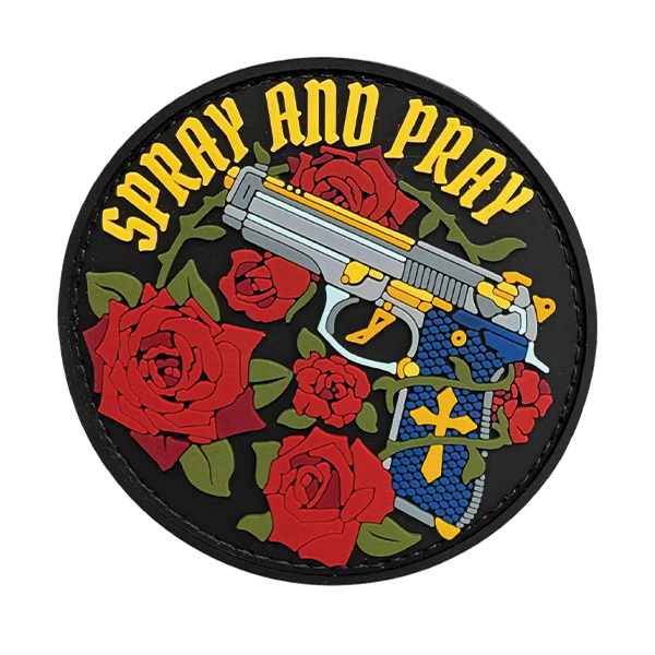 ПВХ патч "SPRAY AND PRAY" круглий
