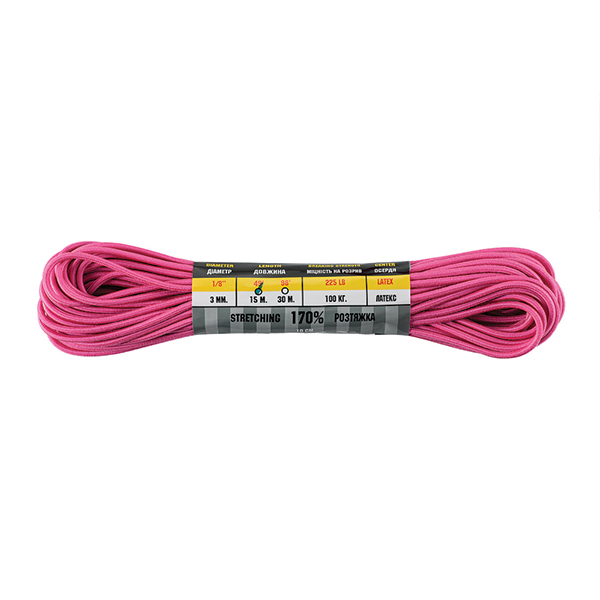 M-Tac паракорд Shock-Cord 3 mm 15m Neon Pink. Фото 2