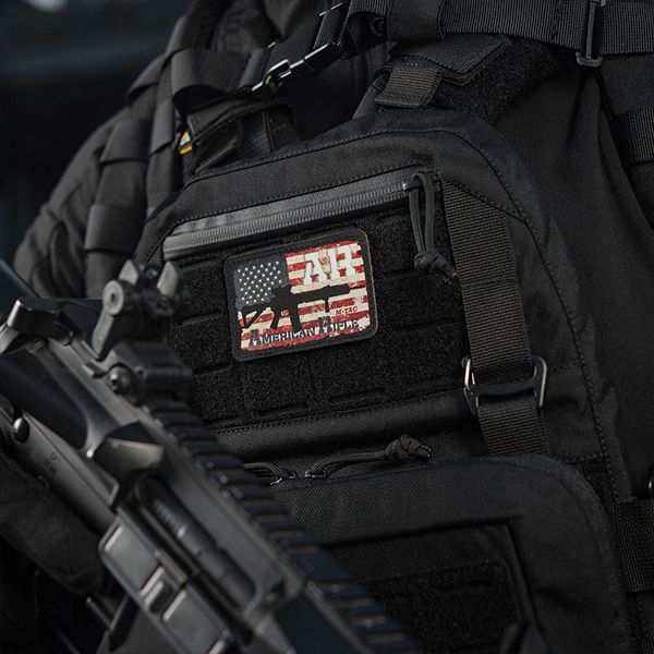 M-Tac нашивка AR-15 Americal Rifle (80*50 мм) Black/Gid. Фото 3