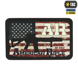 M-Tac нашивка AR-15 Americal Rifle (80*50 мм) Black/Gid