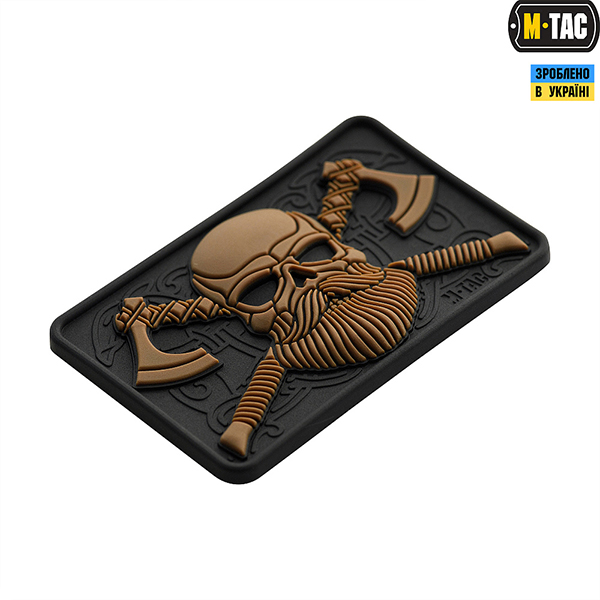 M-Tac нашивка Bearded Skull 3D PVC Black/Coyote. Фото 2