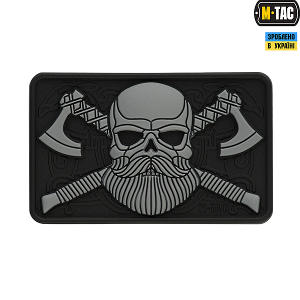 M-Tac нашивка Bearded Skull 3D PVC Black/Grey 