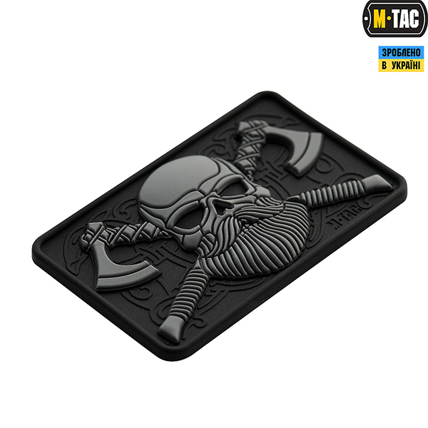 M-Tac нашивка Bearded Skull 3D PVC Black/Grey . Фото 2