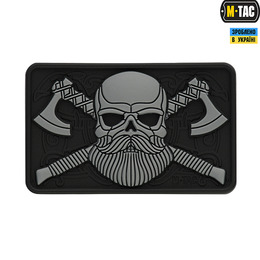 M-Tac нашивка Bearded Skull 3D PVC Black/Grey 