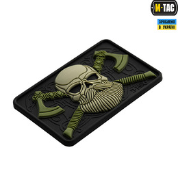 M-Tac нашивка Bearded Skull 3D PVC Black/Olive