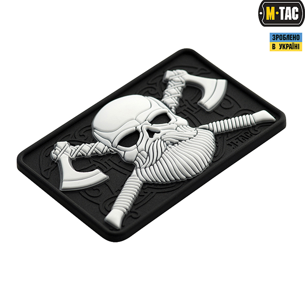 M-Tac нашивка Bearded Skull 3D PVC Black/White. Фото 2