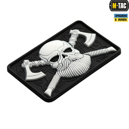 M-Tac нашивка Bearded Skull 3D PVC Black/White