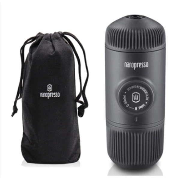 Портативна еспресо-кавоварка Wacaco Nanopresso сіра, механічна, для меленої кави. Фото 2