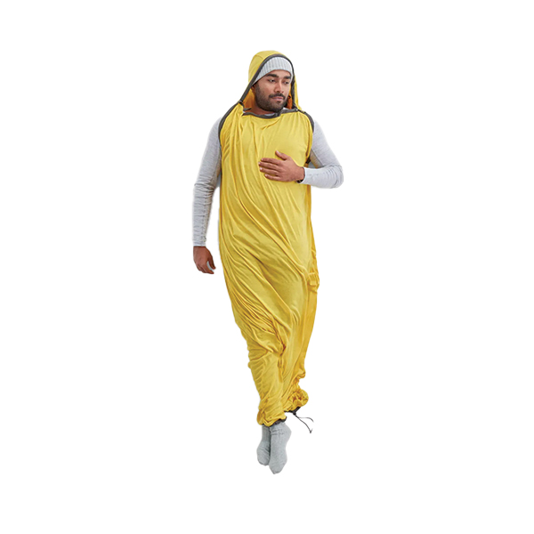 Вкладиш в спальник Sea to Summit Reactor Sleeping Bag Liner, Sulfur Yellow, Standart, Mummy w/ Drawcord, 198 см. Фото 3