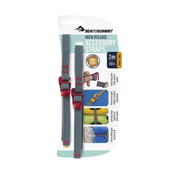 Стяжний ремінь Accessory Strap With Hook Buckle Grey, 2 м x 10 мм від Sea to Summit