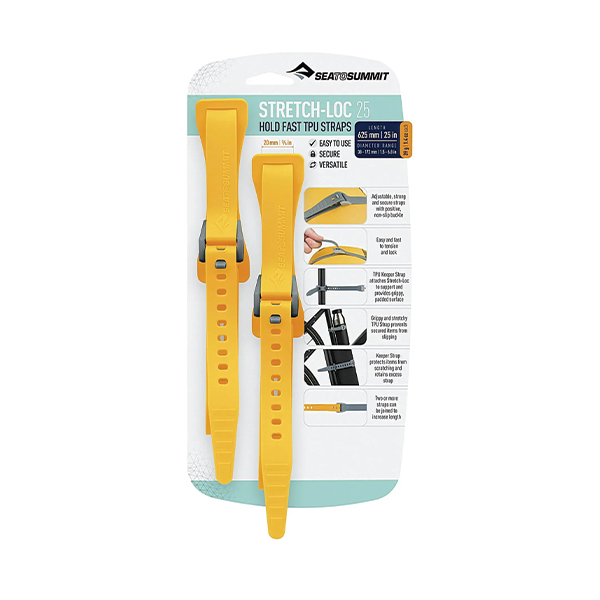 Набір стяжок Stretch-Loc 25 - 20mm x 625mm 2 Pack, Yellow від Sea to Summit 