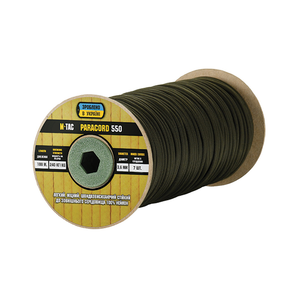 M-Tac паракорд 550 type III 100m OD Green