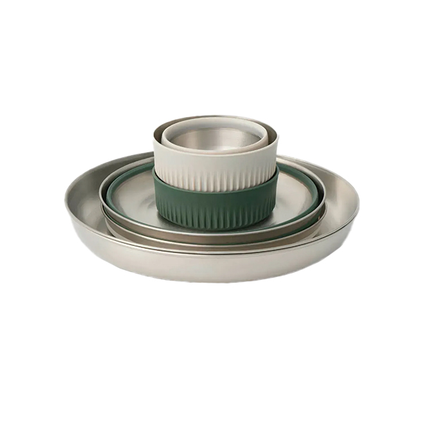 Набір посуду Sea to Summit Detour Stainless Steel Collapsible Dinnerware Set, на 2 персони. Фото 2