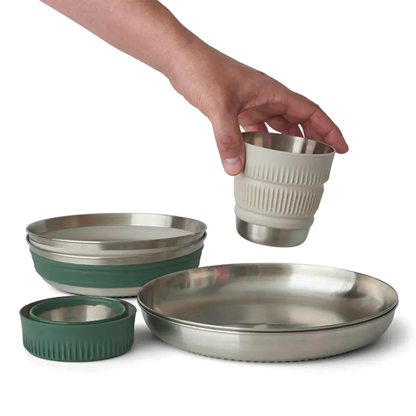 Набір посуду Sea to Summit Detour Stainless Steel Collapsible Dinnerware Set, на 2 персони. Фото 3