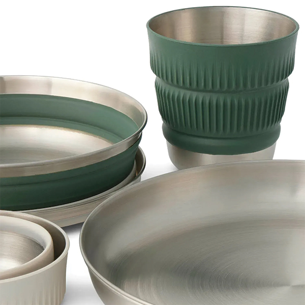 Набір посуду Sea to Summit Detour Stainless Steel Collapsible Dinnerware Set, на 2 персони. Фото 5