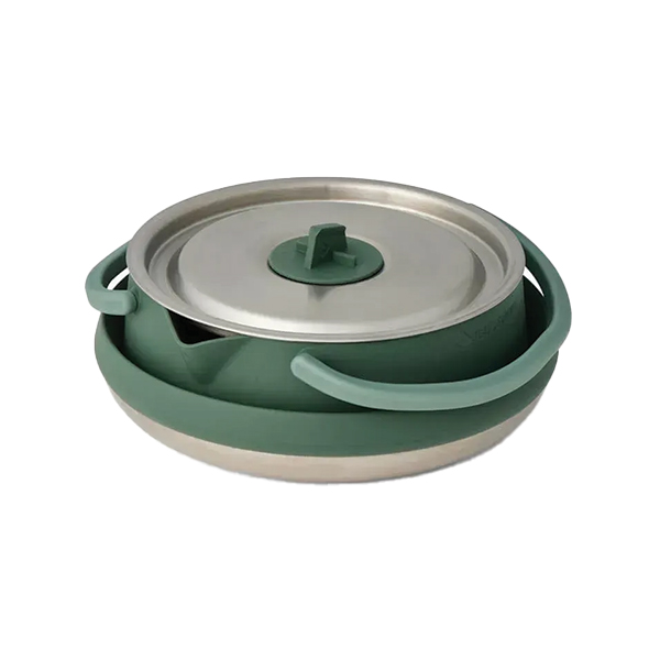 Чайник складаний Sea to Summit Detour Stainless Steel Collapsible Kettle w/Sack з чохлом, 1,6 L, Laurel Wreath Green. Фото 2