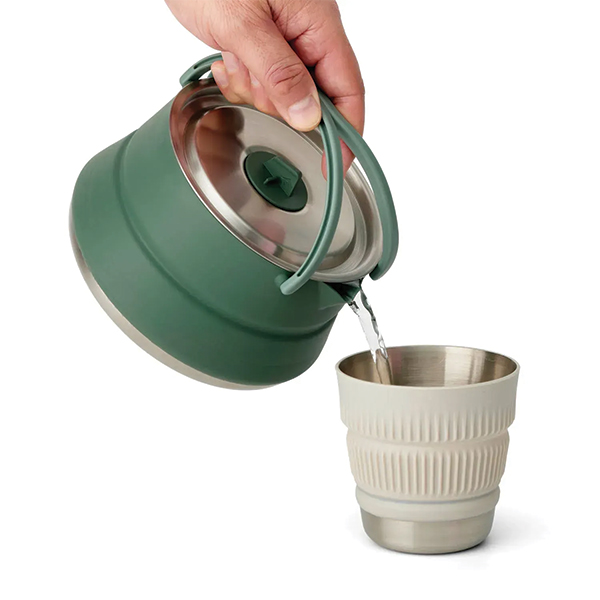 Чайник складаний Sea to Summit Detour Stainless Steel Collapsible Kettle w/Sack з чохлом, 1,6 L, Laurel Wreath Green. Фото 5