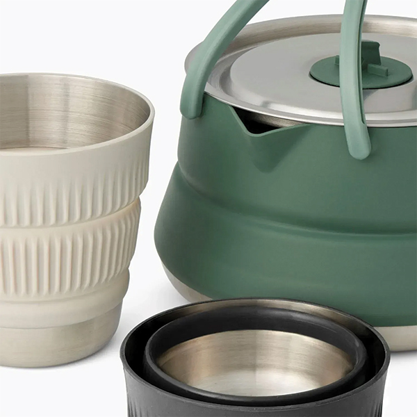 Набір посуду Sea to Summit Detour Stainless Steel Kettle Cook Set w/Sack з чохлом, на 2 персони. Фото 3