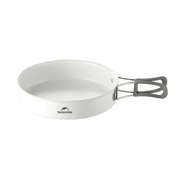 Сковорідка зі складаною ручкою Naturehike CNK2450CF013, 17,5 см, алюміній, біла. Фото 2