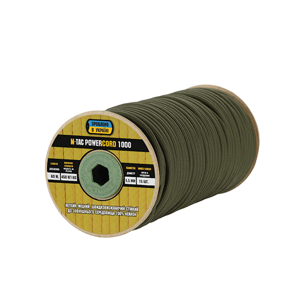M-Tac паракорд PowerCord1000 60m OD Green