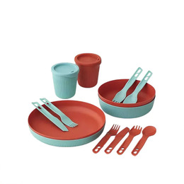 Набір посуду Sea to Summit Passage Dinnerware Set, 2P, 14 Piece, Spicy Orange/Aqua Sea Blue