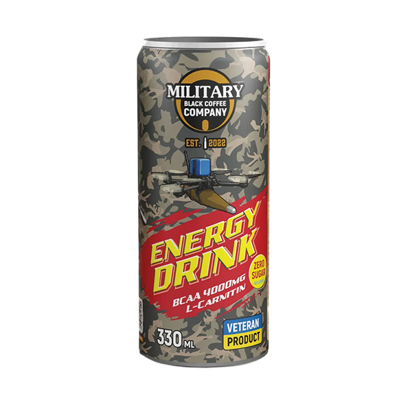 Military BCC Energy Drink — набір з 12 банок Вишня без цукру. Фото 2