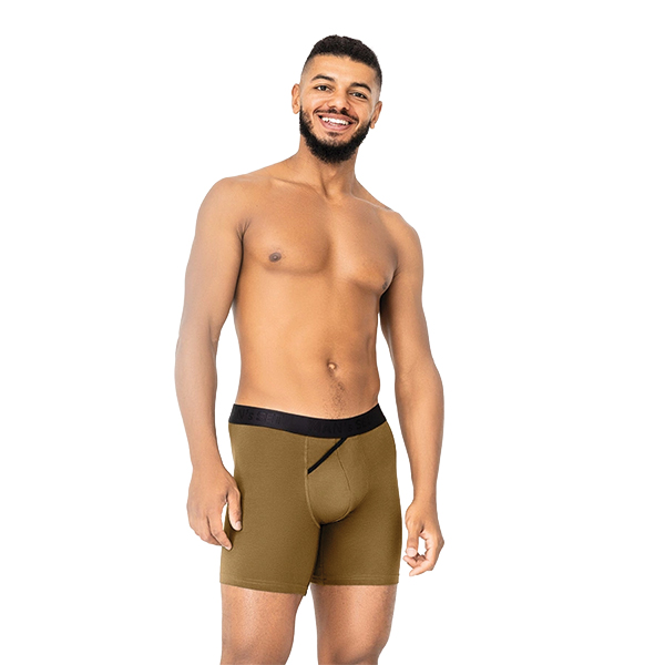Чоловічі анатомічні боксери з бавовни, Anatomic Long 2.0, Black Series, койот. Фото 4