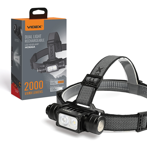 Налобний світлодіодний ліхтарик VIDEX VLF-H066A 2000Lm 5000K. Фото 5