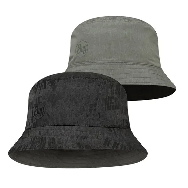 Панама Buff Travel Bucket Hat Gline, Black- Grey