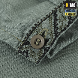 M-Tac вишиванка 100% льон сіро-зелена. Фото 7