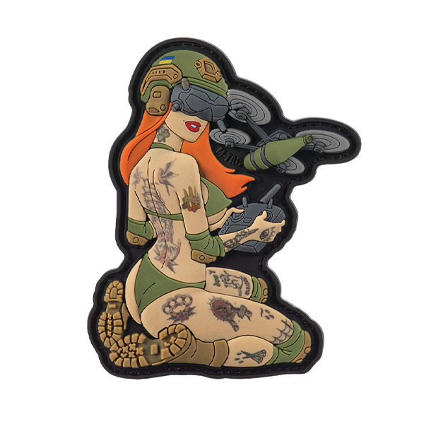 M-Tac нашивка Tactical girl №6 PVC redhead Hooligan Olive V2