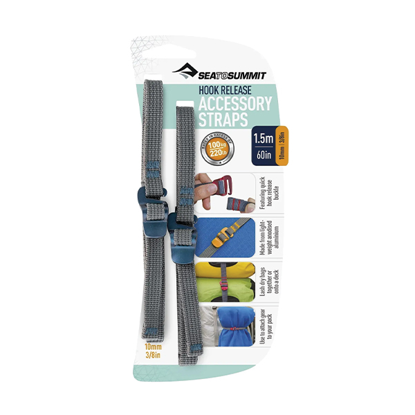 Стяжний ремінь Accessory Strap With Hook Buckle Grey, 1.5 м x 10 мм від Sea to Summit
