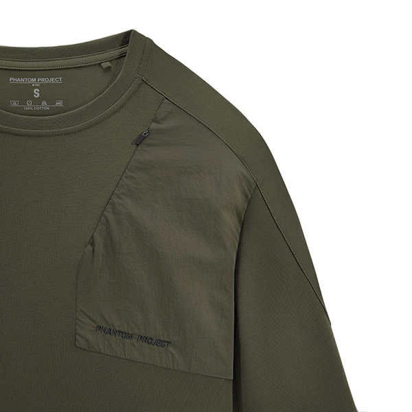Phantom Project/M-Tac футболка Long Zipper combo Cotton Nylon Ranger Green. Фото 3
