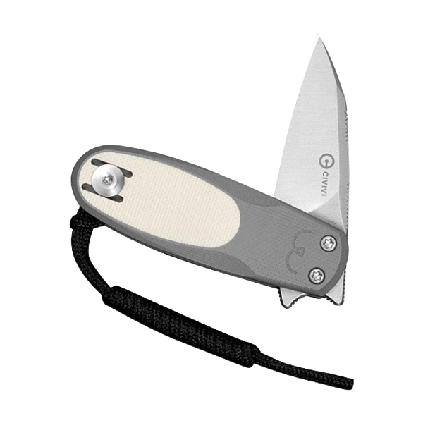 Ніж складаний кишеньковий Civivi Purr, (4.65 см) Nitro-V / G10 сірий/айворі. Фото 3