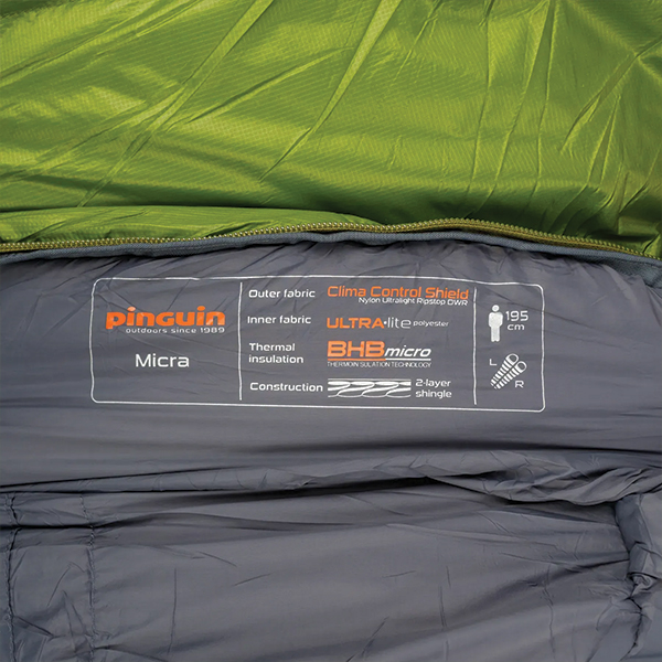Спальний мішок Micra CCS 195 - Green, Right Zip. Фото 9