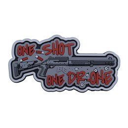 ПВХ патч «ONE SHOT ONE DRONE» сірий