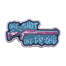 ПВХ патч «ONE SHOT ONE DRONE» рожевий