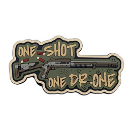 ПВХ патч «ONE SHOT ONE DRONE» олива