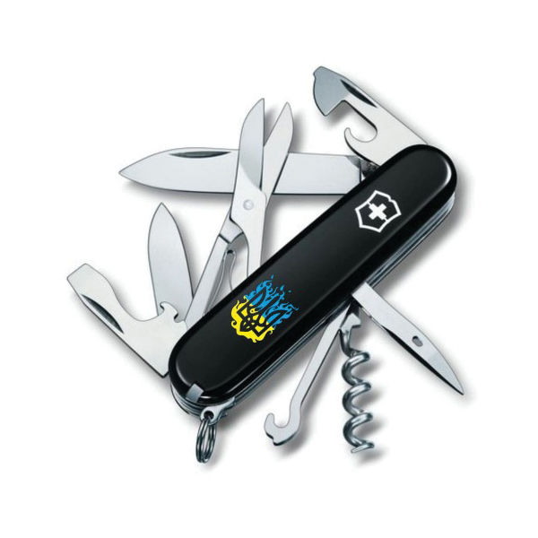Ніж мультифункціональний 91мм/14 Victorinox Climber Ukraine Вогненний Тризуб