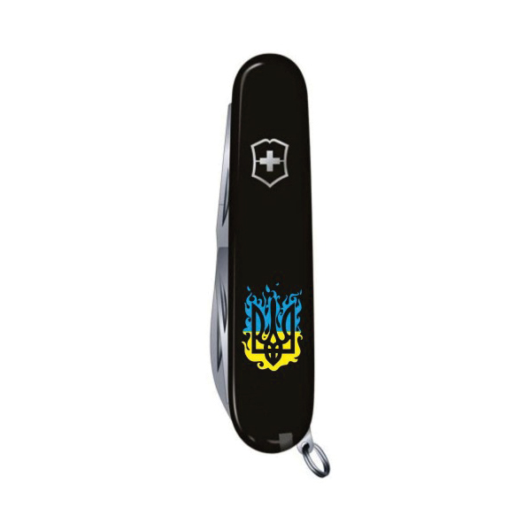 Ніж мультифункціональний 91мм/14 Victorinox Climber Ukraine Вогненний Тризуб. Фото 2