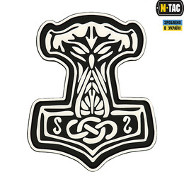 M-Tac нашивка Молот Тора PVC Black/White	