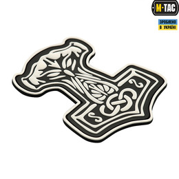 M-Tac нашивка Молот Тора PVC Black/White	