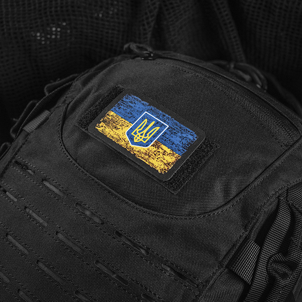 M-Tac нашивка прапор України з гербом вінтаж (80х50 мм) Black	. Фото 2